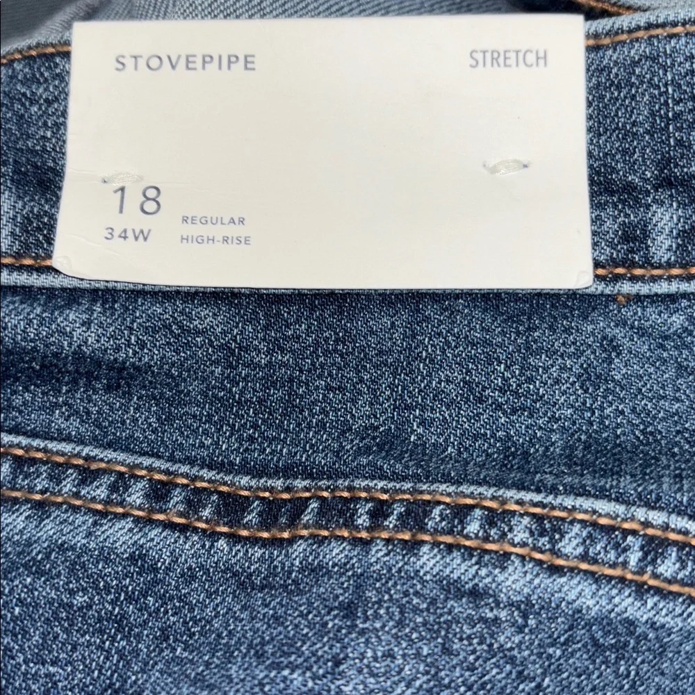 American Eagle NWT Stovepipe Dark Wash Denim Jeans SZ 18 R - Picture 11 of 11